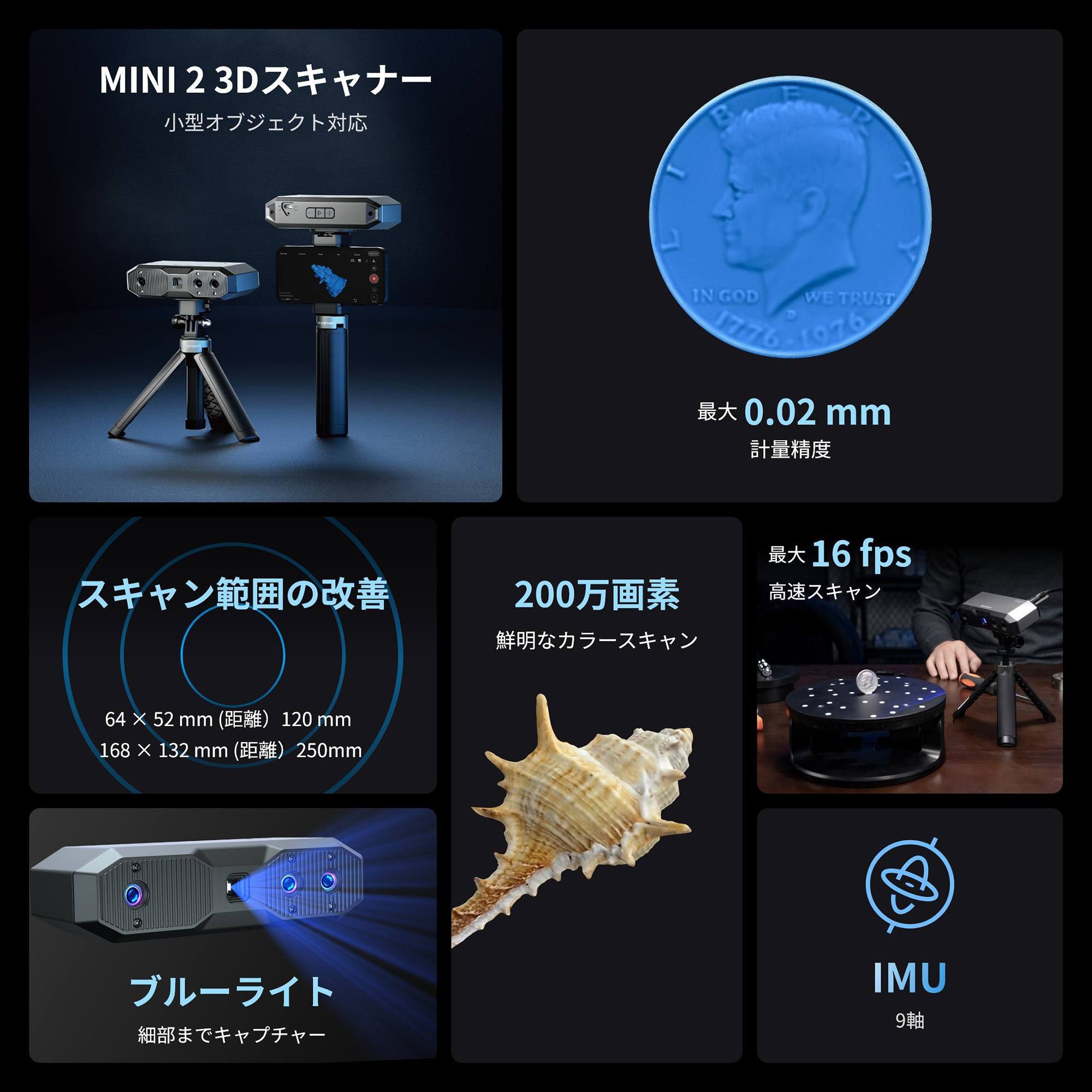 MINI 2 3Dスキャナー:高精度で小物をキャプチャー